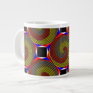 Red Yellow Blue Spiral van Kenneth Yoncich Grote Koffiekop