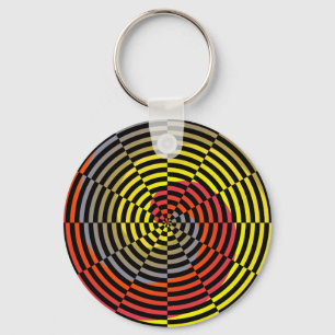 Red Yellow Blue Spiral van Kenneth Yoncich Sleutelhanger
