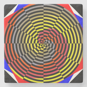Red Yellow Blue Spiral van Kenneth Yoncich Stenen Onderzetter