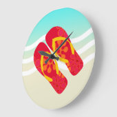 Red Yellow Blue Summer Beach Theme Teenslippers Grote Klok (Hoek)