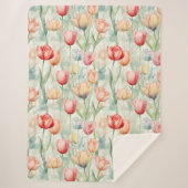 Red Yellow Blue Tulip Flowers Sherpa Deken (Voorkant)