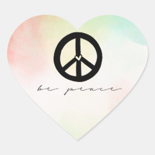 Red Yellow Blush Tie Dye Peace Hart Sticker