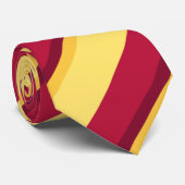 Red Yellow Burgundy en Gold Regimental Stripe Stro Stropdas (Opgerold)