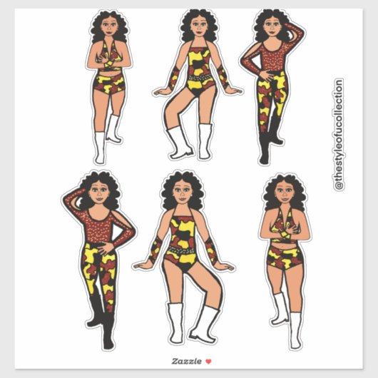 Red Yellow Camo Silver  Dancer #2 Sticker (Vel)