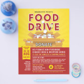 Red Yellow Canned Food Drive Fundraiser Flyer (Enkel)