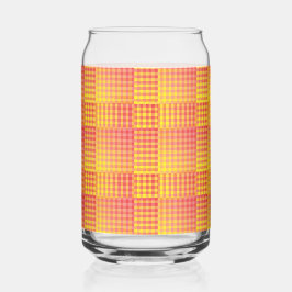 Red Yellow Checker Abstract Pattern Blikvorm Glas