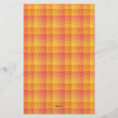 Red Yellow Checker Abstract Pattern Briefpapier (Achterkant)