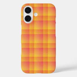 Red Yellow Checker Abstract Pattern iPhone 16 Hoesje
