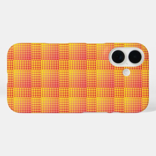 Red Yellow Checker Abstract Pattern Case-Mate iPhone Case (Achterkant (horizontaal))