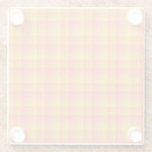 Red Yellow Checker Abstract Pattern Glazen Onderzetter (Achterkant)