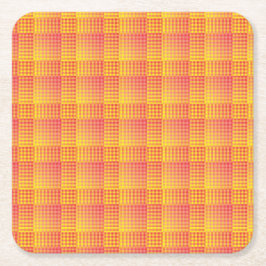 Red Yellow Checker Abstract Pattern Kartonnen Onderzetters