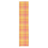 Red Yellow Checker Abstract Pattern Korte Tafelloper (Voorkant)