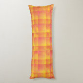 Red Yellow Checker Abstract Pattern Lichaamskussen (Achterkant (Verticaal))