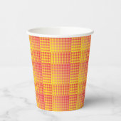 Red Yellow Checker Abstract Pattern Papieren Bekers (Links)