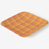 Red Yellow Checker Abstract Pattern Papieren Bordje (Gebogen)