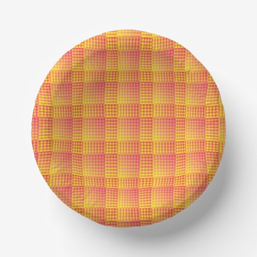 Red Yellow Checker Abstract Pattern Papieren Kommen (Voorkant)