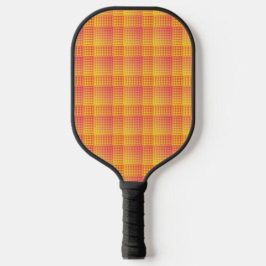 Red Yellow Checker Abstract Pattern Pickleball Paddle (Voorkant)