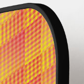 Red Yellow Checker Abstract Pattern Pickleball Paddle (Links Detail)