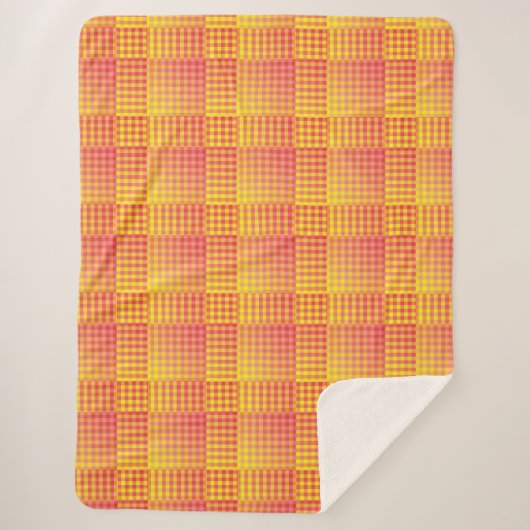 Red Yellow Checker Abstract Pattern Sherpa Deken (Voorkant)