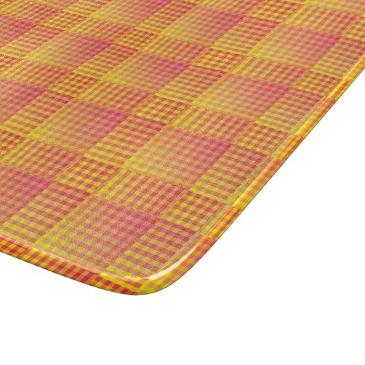 Red Yellow Checker Abstract Pattern Snijplank (Hoek)