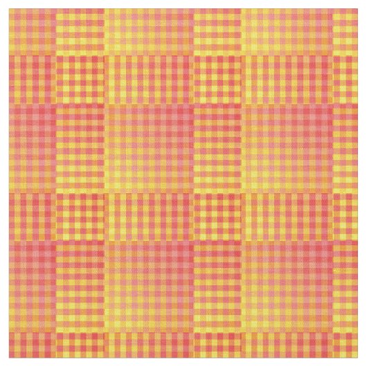 Red Yellow Checker Abstract Pattern Stof (Close Up)