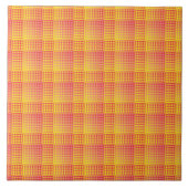 Red Yellow Checker Abstract Pattern Tegeltje (Voorkant)