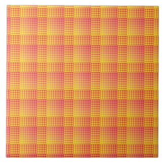 Red Yellow Checker Abstract Pattern Tegeltje