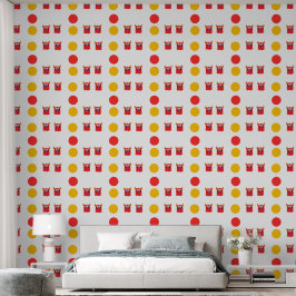 Red & Yellow Comic Monster Circles Kids' Rooms Behang