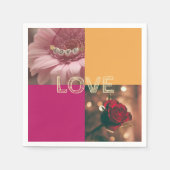 Red, yellow designed paper cocktail celebration servet (Voorkant)