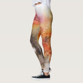 Red Yellow Faux, Abstracte kunst met vervorming Leggings (Links)