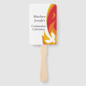 Red Yellow Fire and Dove-bevestiging bewerkbaar Handwaaier (Voorkant)