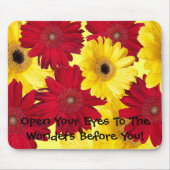 Red Yellow Gerber close-up foto's Aangepast Muismat (Voorkant)