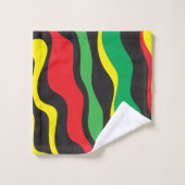 Red Yellow Green Black Rasta Wave Bad Handdoek (Wasdoekje)