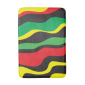 Red Yellow Green Black Rasta Wave Badmat (Voorkant Verticaal)