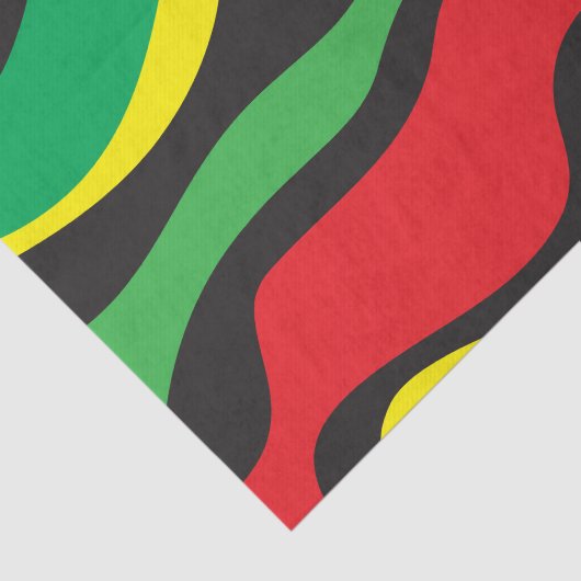 Red Yellow Green Black Rasta Wave Tissuepapier (Detail)