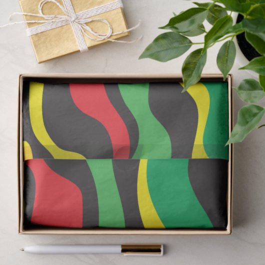 Red Yellow Green Black Rasta Wave Tissuepapier (Geschenk)