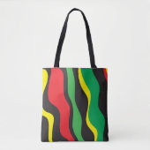 Red Yellow Green Black Rasta Wave Tote Bag (Voorkant)