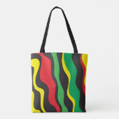 Red Yellow Green Black Rasta Wave Tote Bag (Achterkant)