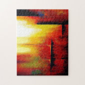 Red Yellow Green Black Trendy Modern Abstracte kun Legpuzzel (Verticaal)