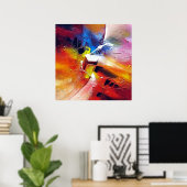 Red Yellow Green Blue Abstract schilderen Poster (Thuiskantoor)