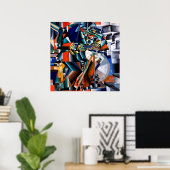 Red Yellow Green Blue White Grey Abstract Poster (Thuiskantoor)