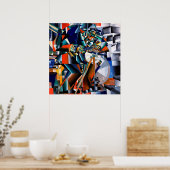 Red Yellow Green Blue White Grey Abstract Poster (Keuken)