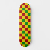 Red Yellow Green Checkered Pattern Design  Persoonlijk Skateboard (Voorkant)