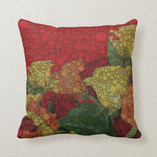 Red Yellow Green Floral Abstract Kussen