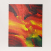 Red Yellow Green Modern Abstract expressionist Legpuzzel (Verticaal)