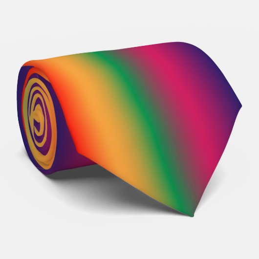 Red yellow green pink violet gradient stropdas (Opgerold)