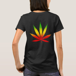 Red Yellow & Green Rasta Leaf Jamaican Jamaica T-shirt