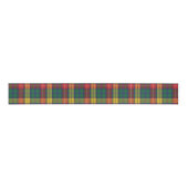 Red Yellow Green Tartan Clan Buchanan Pset Grosgrain Lint (Voorkant)