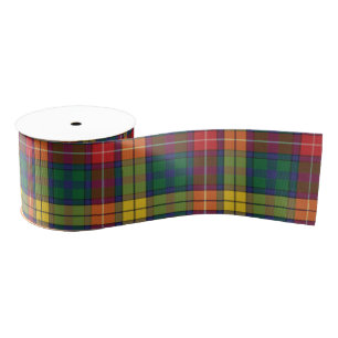 Red Yellow Green Tartan Clan Buchanan Pset Grosgrain Lint