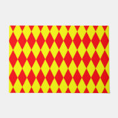 Red Yellow Harlequin Checkered Design  Deurmat (Voorkant)